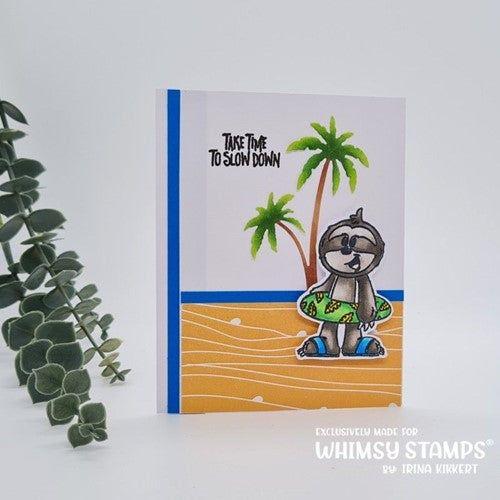 Simon Says Stamp! Whimsy Stamps BEACH SLOTHS Clear Stamps DP1092