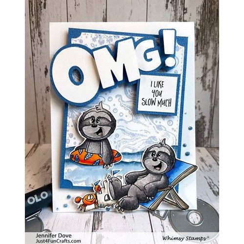 Simon Says Stamp! Whimsy Stamps BEACH SLOTHS Clear Stamps DP1092