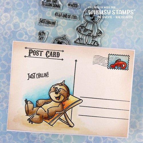 Simon Says Stamp! Whimsy Stamps BEACH SLOTHS Clear Stamps DP1092