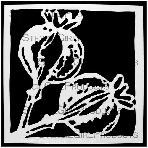 Leafy Flowers Stencil by Sweet Poppy Stencils