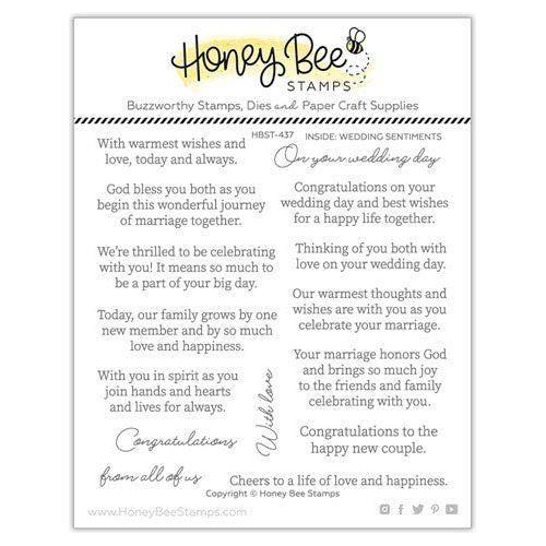 Simon Says Stamp! Honey Bee INSIDE WEDDING SENTIMENTS Clear Stamp Set hbst-437