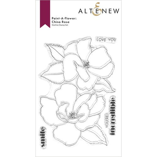 Simon Says Stamp! Altenew PAINT A FLOWER CHINA ROSE Clear Stamps ALT7171