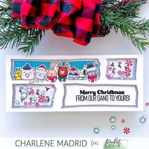 Simon Says Stamp! Picket Fence Studios AN ANIMAL CRACKERS CHRISTMAS HELLO Clear Stamps ac100