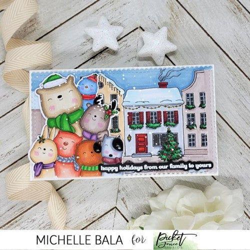 Simon Says Stamp! Picket Fence Studios AN ANIMAL CRACKERS CHRISTMAS HELLO Clear Stamps ac100