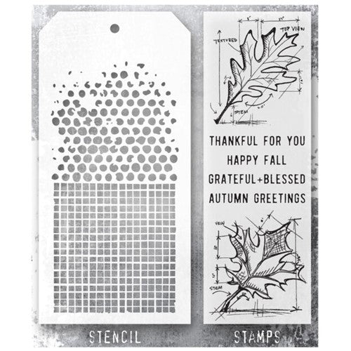 Stampers Anonymous Tim Holtz Stamps Stencil BLUEPRINTS WINTER