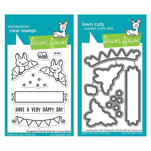 Lawn Fawn SET FANGTASTIC FRIENDS ADD-ON Clear Stamps and Dies a2lffao