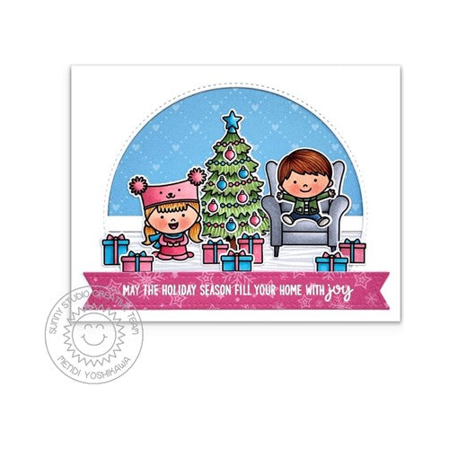 Sunny Studio Cozy Christmas 4x6 Holiday Clear Photo-polymer Stamps