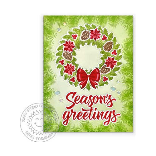 Simon Says Stamp! Sunny Studio WINTER WREATHS Clear Stamps SSCL-342