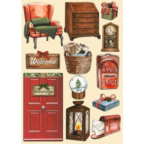 Simon Says Stamp! Stamperia ROMANTIC HOME FOR THE HOLIDAYS HOME Colored Wooden Shapes klsp128