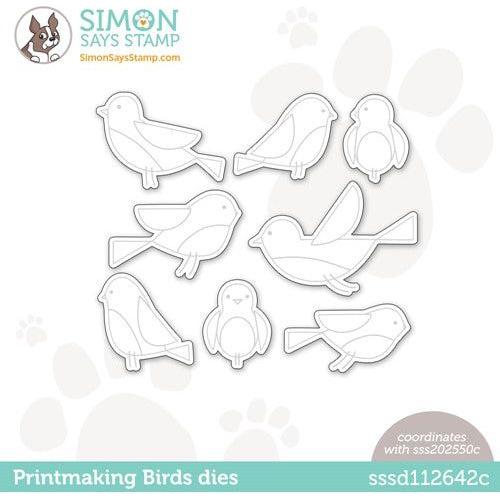 Simon Says Stamp! Simon Says Stamp PRINTMAKING BIRDS Wafer Dies sssd112642c Stamptember