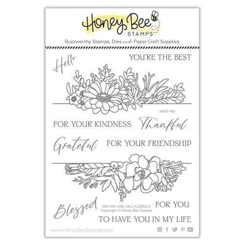 Simon Says Stamp! Honey Bee ON THE LINE FALL FLORALS Clear Stamp Set hbst-451