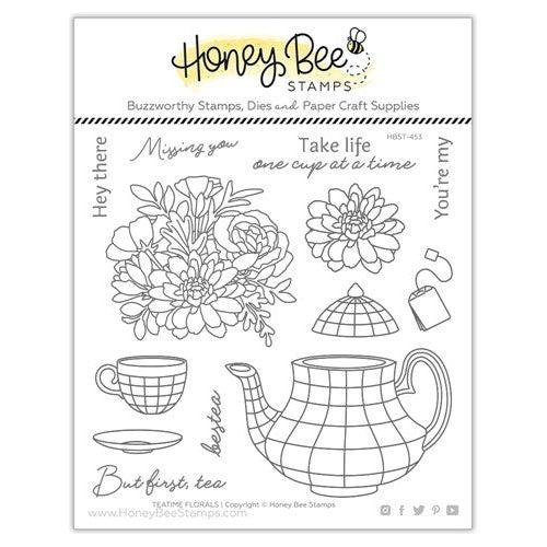 Simon Says Stamp! Honey Bee TEATIME FLORALS Clear Stamp Set hbst-453