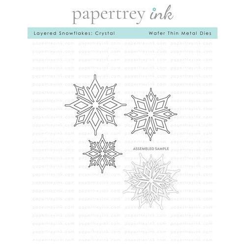 Simon Says Stamp! Papertrey Ink LAYERED SNOWFLAKES CRYSTAL Dies PTI-0495