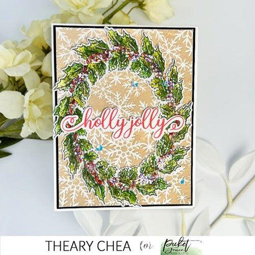 Simon Says Stamp! Picket Fence Studios WELCOME WINTER WREATH Clear Stamps c142