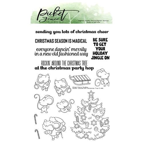 Simon Says Stamp! Picket Fence Studios ROCKIN' AROUND THE CHRISTMAS TREE Clear Stamps c146