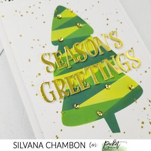 Simon Says Stamp! Picket Fence Studios SNOWY TREE SCENE 6x6 Blending Stencil sc347