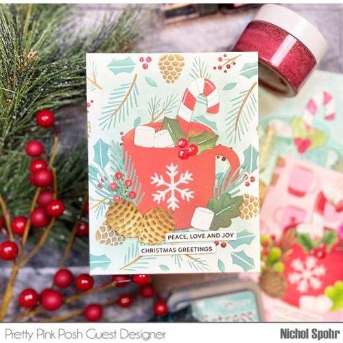 Simon Says Stamp! Pretty Pink Posh LAYERED WINTER FOLIAGE Stencils | color-code:ALT4