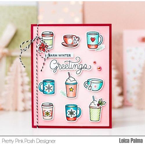 Simon Says Stamp! Pretty Pink Posh WINTER DRINKS Clear Stamps