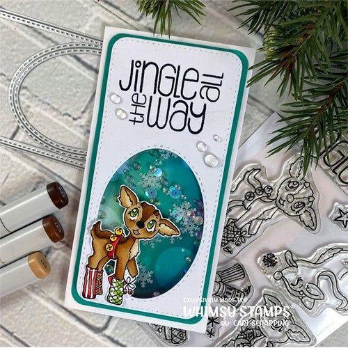 Simon Says Stamp! Whimsy Stamps REINDEER GAMES JINGLE ALL THE WAY Clear Stamps BS1051