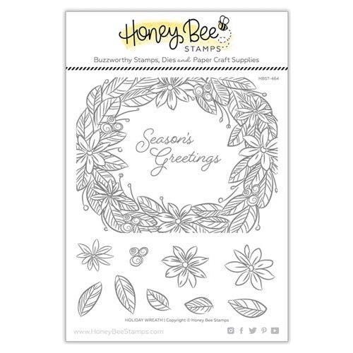 Simon Says Stamp! Honey Bee HOLIDAY WREATH Clear Stamp Set hbst-464