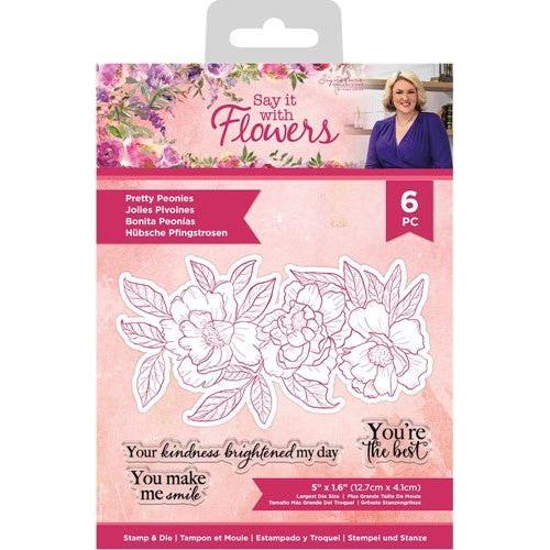 Simon Says Stamp! Crafter's Companion PRETTY PEONIES Stamp And Dies s-siwf-std-prpe