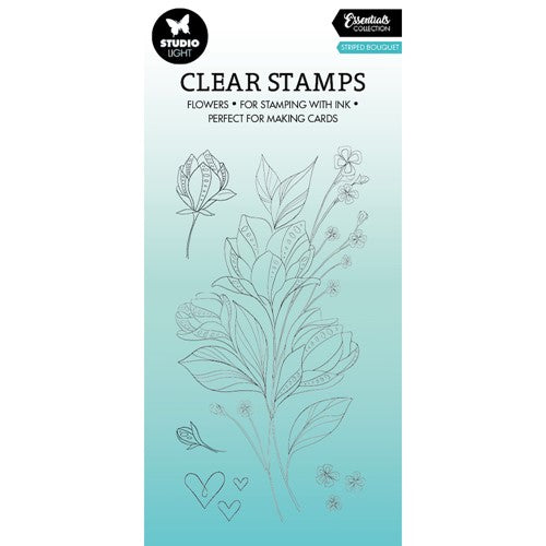 Simon Says Stamp! Studio Light STRIPED BOUQUET Essentials Clear Stamps slesstamp324