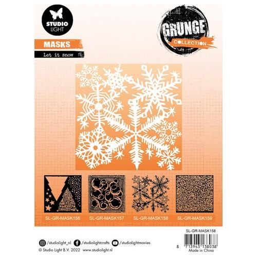 Simon Says Stamp! Studio Light LET IT SNOW Grunge Stencil slgrmask158