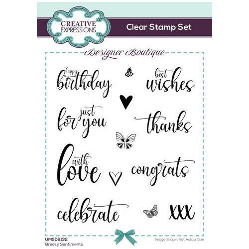 Simon Says Stamp! Creative Expressions BREEZY SENTIMENTS Clear Stamps umsdb132