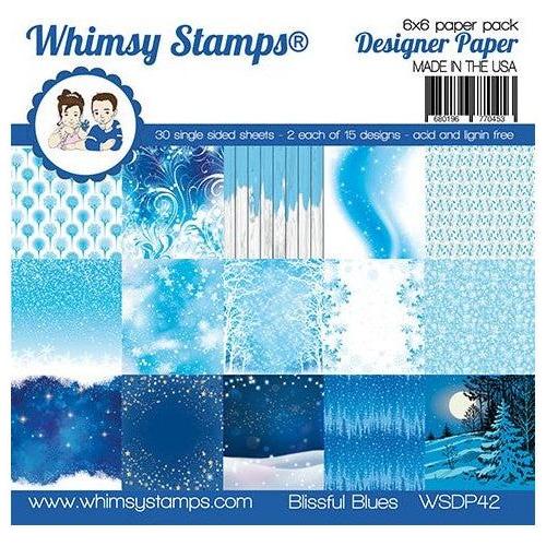 Simon Says Stamp! Whimsy Stamps BLISSFUL BLUES 6 x 6 Paper Pad WSDP42