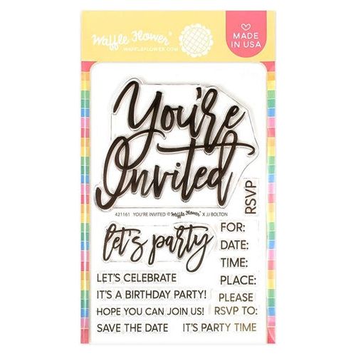 Simon Says Stamp! Waffle Flower OVERSIZED YOU'RE INVITED Clear Stamps 421161