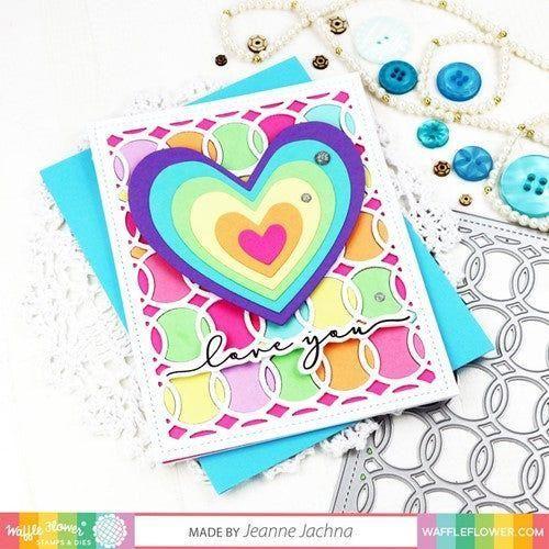 Simon Says Stamp! Waffle Flower CONCENTRIC HEARTS Dies 421180