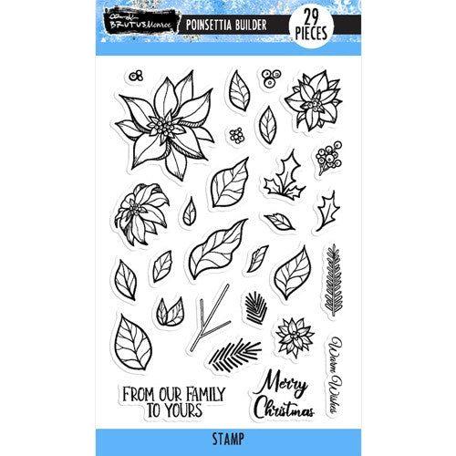 Simon Says Stamp! Brutus Monroe POINSETTIA BUILDER Clear Stamps bru0425