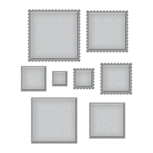 Simon Says Stamp! S5-538 Spellbinders POSTAGE EDGE SQUARES Etched Dies