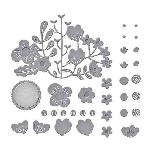 Simon Says Stamp! S4-1258 Spellbinders FLORAL REFLECTIONS Etched Dies