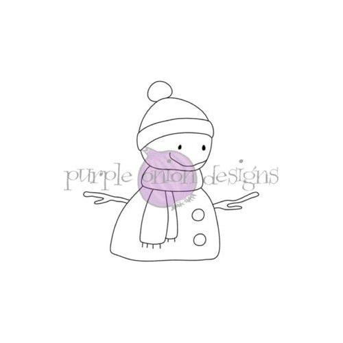 Simon Says Stamp! Purple Onion Designs SNOWMAN Cling Stamp pod4079