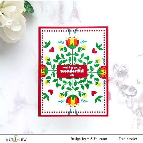 Simon Says Stamp! Altenew Mini Delight FOLK MOTIF Clear Stamp and Die Bundle ALT7423BN