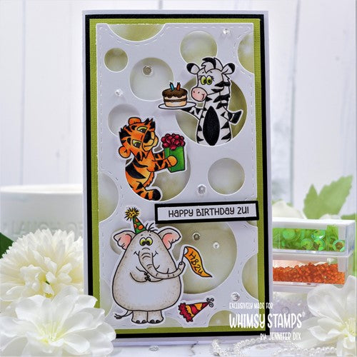 Simon Says Stamp! Whimsy Stamps JUNGLE BIRTHDAYS Clear Stamps C1407