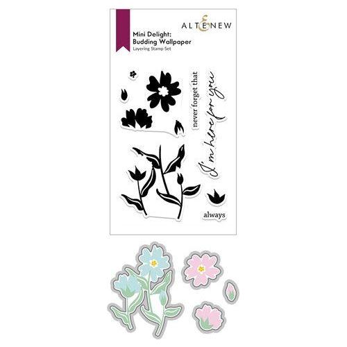 Simon Says Stamp! Altenew MINI DELIGHT BUDDING WALLPAPER Clear Stamp and Die Bundle ALT7492BN