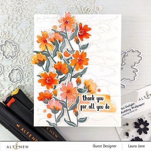 Simon Says Stamp! Altenew MINI DELIGHT BUDDING WALLPAPER Clear Stamp and Die Bundle ALT7492BN