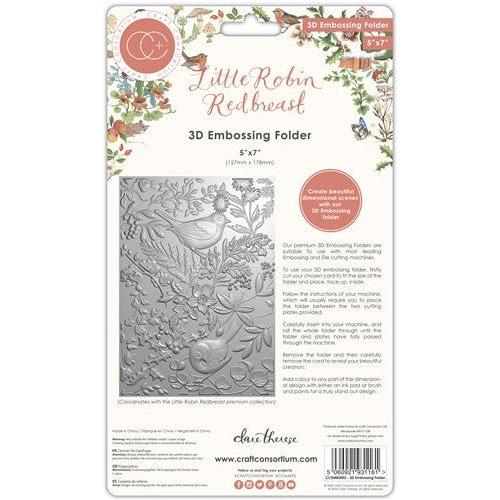 Simon Says Stamp! Craft Consortium LITTLE ROBIN REDBREAST 3D Embossing Folder CCEMBS002