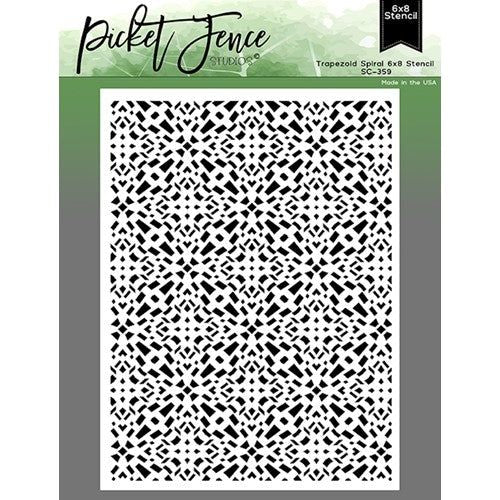 Simon Says Stamp! Picket Fence Studios TRAPEZOID SPIRAL 6x8 Stencil sc359