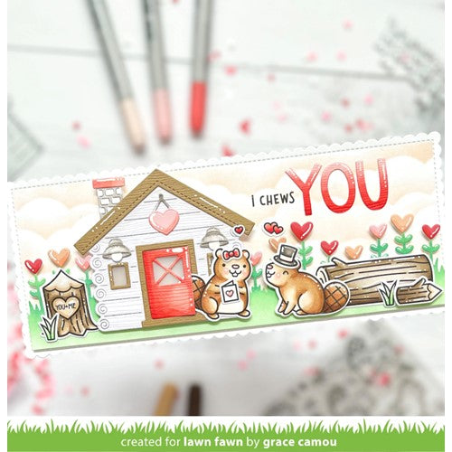 Simon Says Stamp! Lawn Fawn HEART GARDEN BORDER Die lf3019