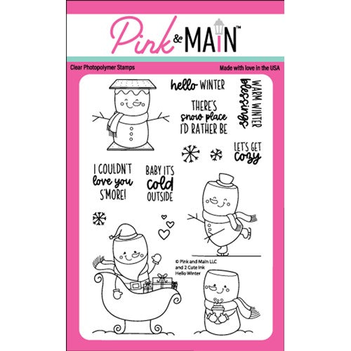 Simon Says Stamp! Pink and Main HELLO WINTER Clear Stamps PM0585