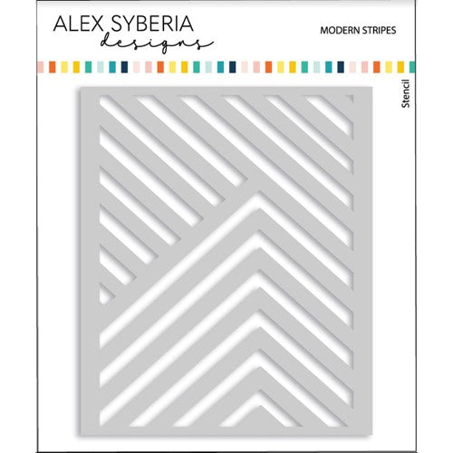 Simon Says Stamp! Alex Syberia Designs MODERN STRIPES Stencil Set asdste12