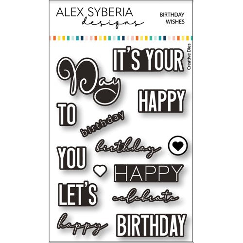 Simon Says Stamp! Alex Syberia Designs BIRTHDAY WISHES Die Set asdcd37