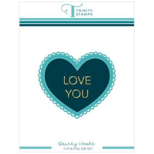 Simon Says Stamp! Trinity Stamps DAINTY HEART Hot Foil And Cut Die Set tmd-186