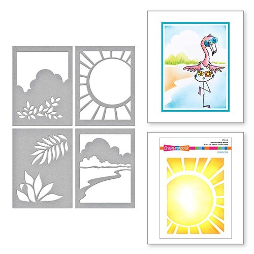 Simon Says Stamp! STN-042 Stampendous SUNNY BACKDROP STENCILS