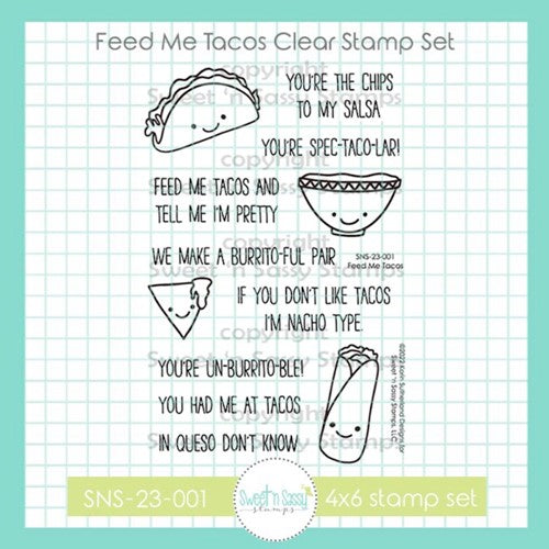 Simon Says Stamp! Sweet 'N Sassy FEED ME TACOS Clear Stamp Set sns-23001