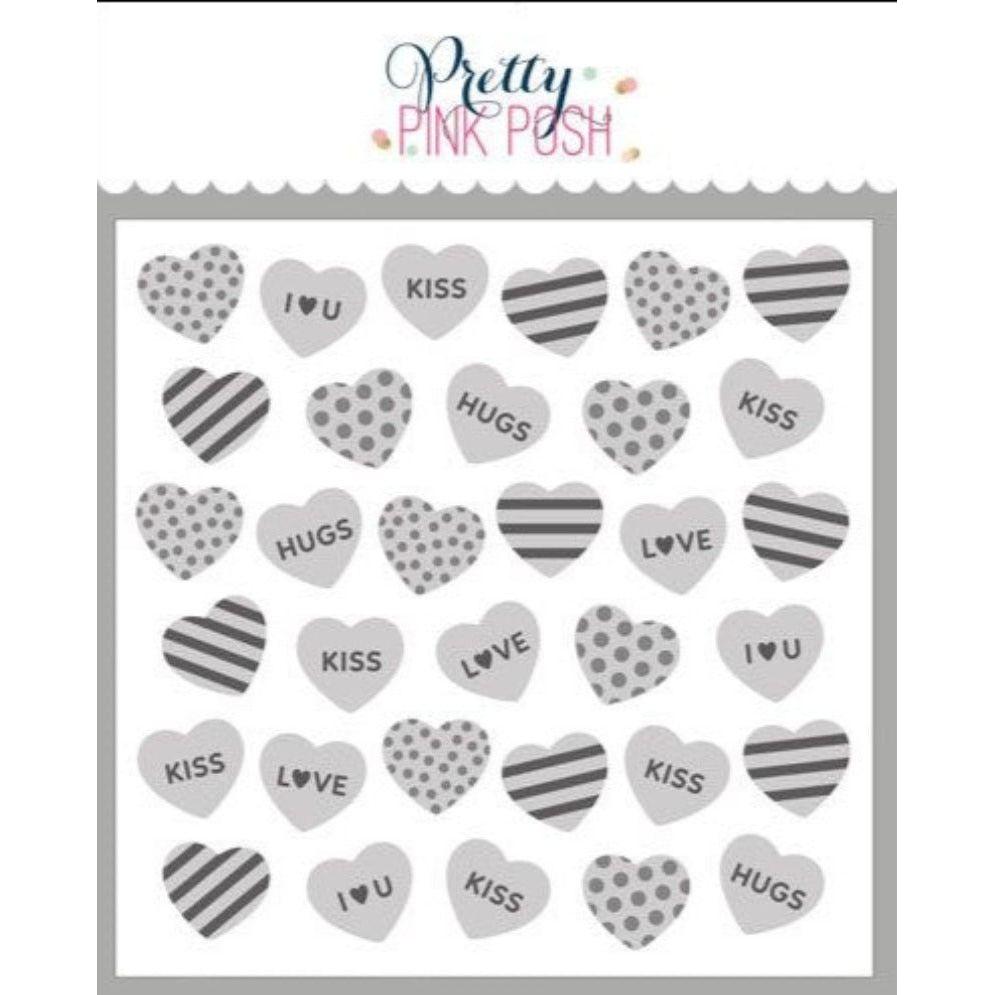 Simon Says Stamp! Pretty Pink Posh LAYERED VALENTINES HEARTS Stencils