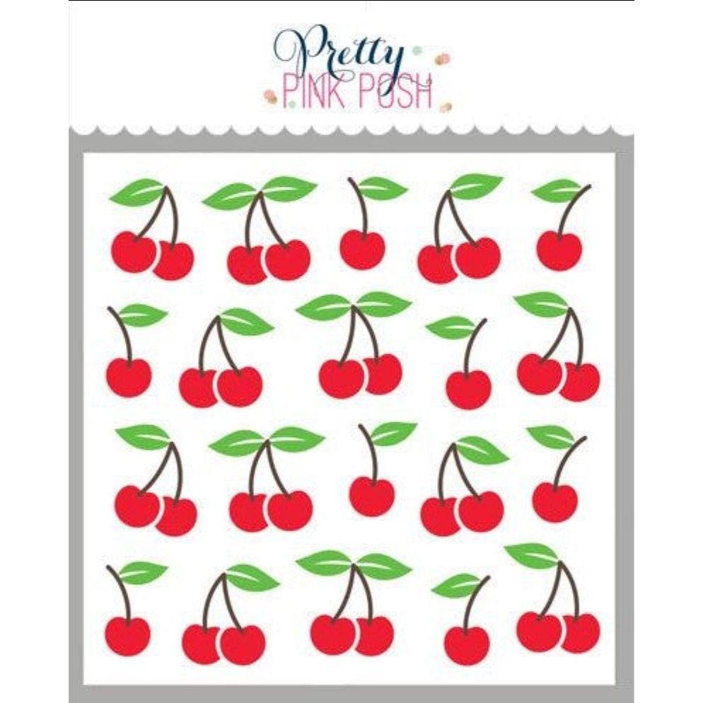 Simon Says Stamp! Pretty Pink Posh LAYERED CHERRIES Stencils color guide